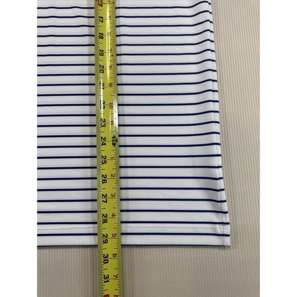 Nike Golf Dri-Fit Polo Shirt Men’s M White Blue Stripe Gray Collar Standard Fit - Picture 7 of 9